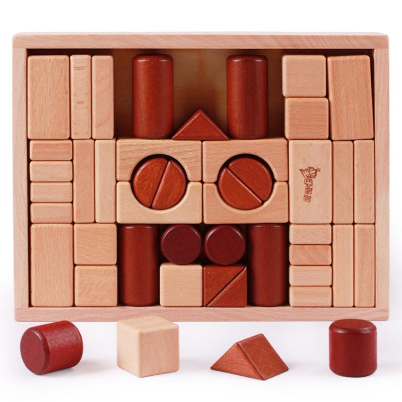 

Prince Mom Educational Beech Wood Building Blocks - Chewable Toy for Children Ages 1-6 20.5 x 26.5 x 4 cm
