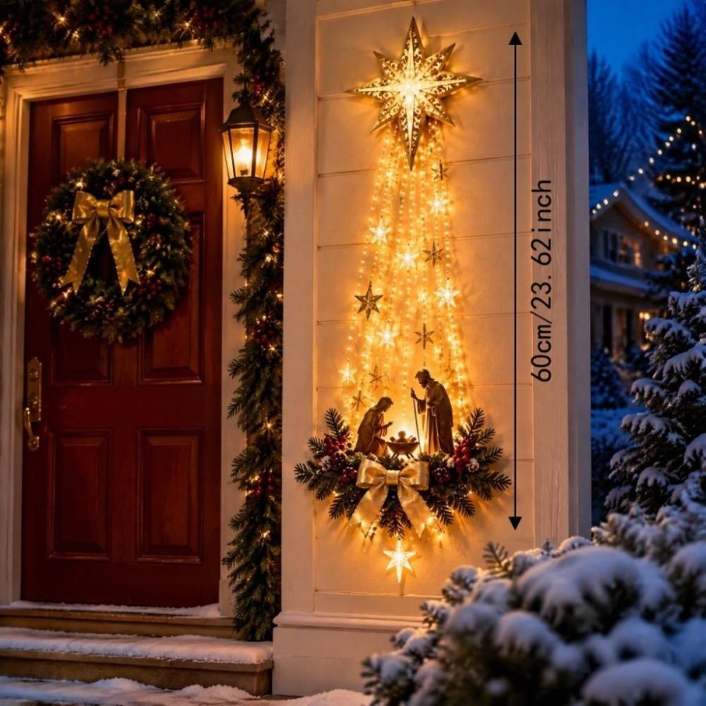 Snow Trail Shape Light-emitting Birth Scene Wall Decoration Christmas Wall Decor