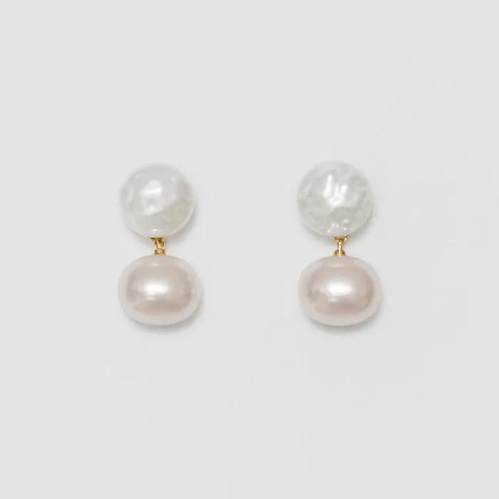 mud pearl earrings (2colors)