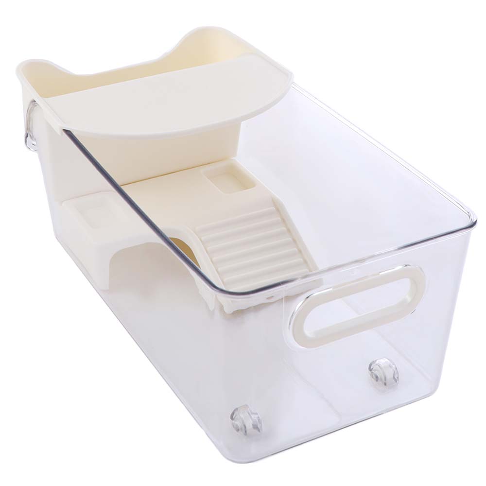 Transparent Turtle Tank Dry Wet Separation Basking Area Crab Tank with Climbing Spot Plastic Turtle Breeding Box Amphibians