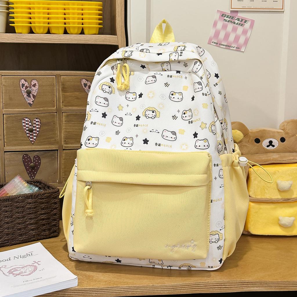 Tornister wersja koreańska ins uroczy kreskówkowy kot plecak damski duża pojemność uroczy graffiti studencki tornister słodki wszechstronny plecak