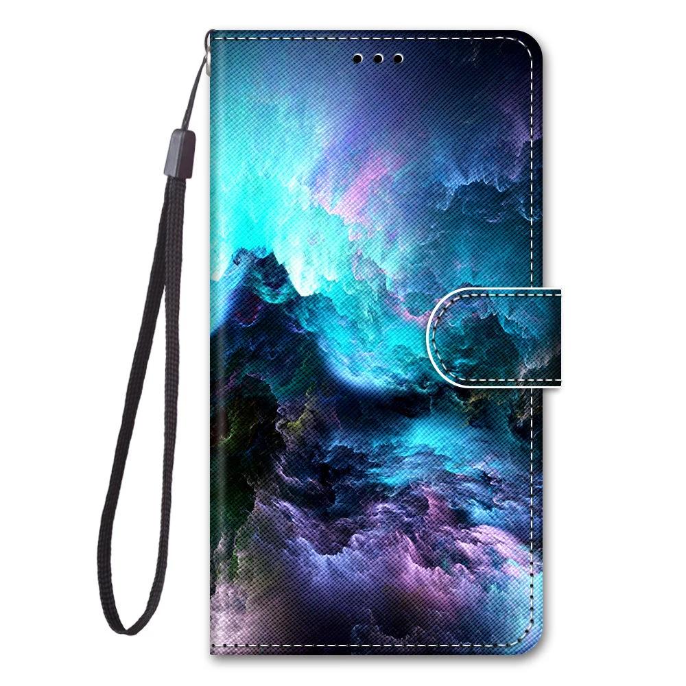 Leather Flip Phone Case For iPhone 11 XR X XS 7 8 SE 2020 SE 2022 Lion Cat Flower Painted Wallet Card Holder Back Cover