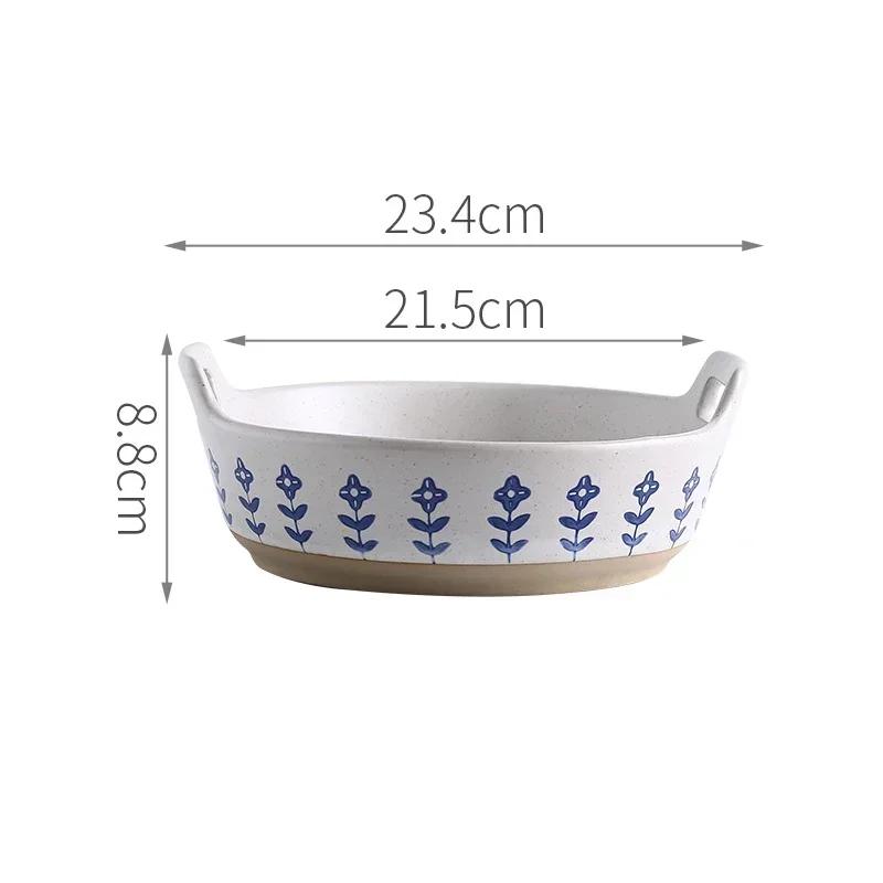 Japanese Style Ceramic Plate Retro Restaurant Dessert Salad Bowls Delicious Dishes Dining Plates Exquisite Home Tableware