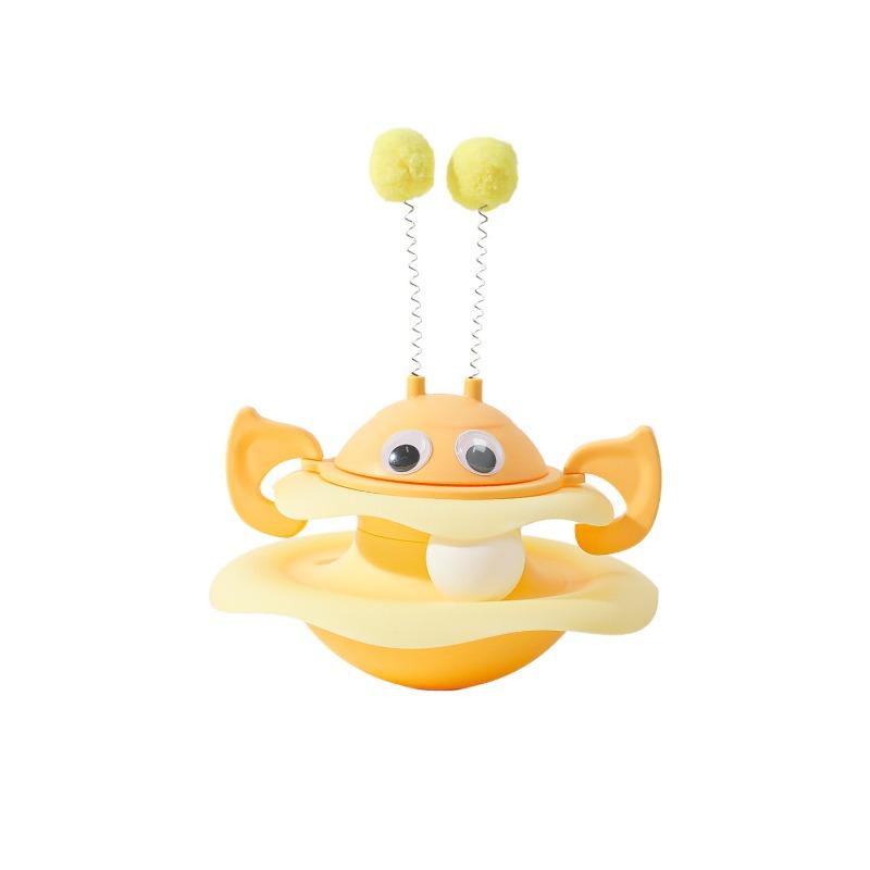 Little Bee Unbreakable Doll Rotating Play Plate, Little Cat Self-entertainment and Boredom, Cat Spinning Plate, Biting and Scratch-resistant Cat Toy