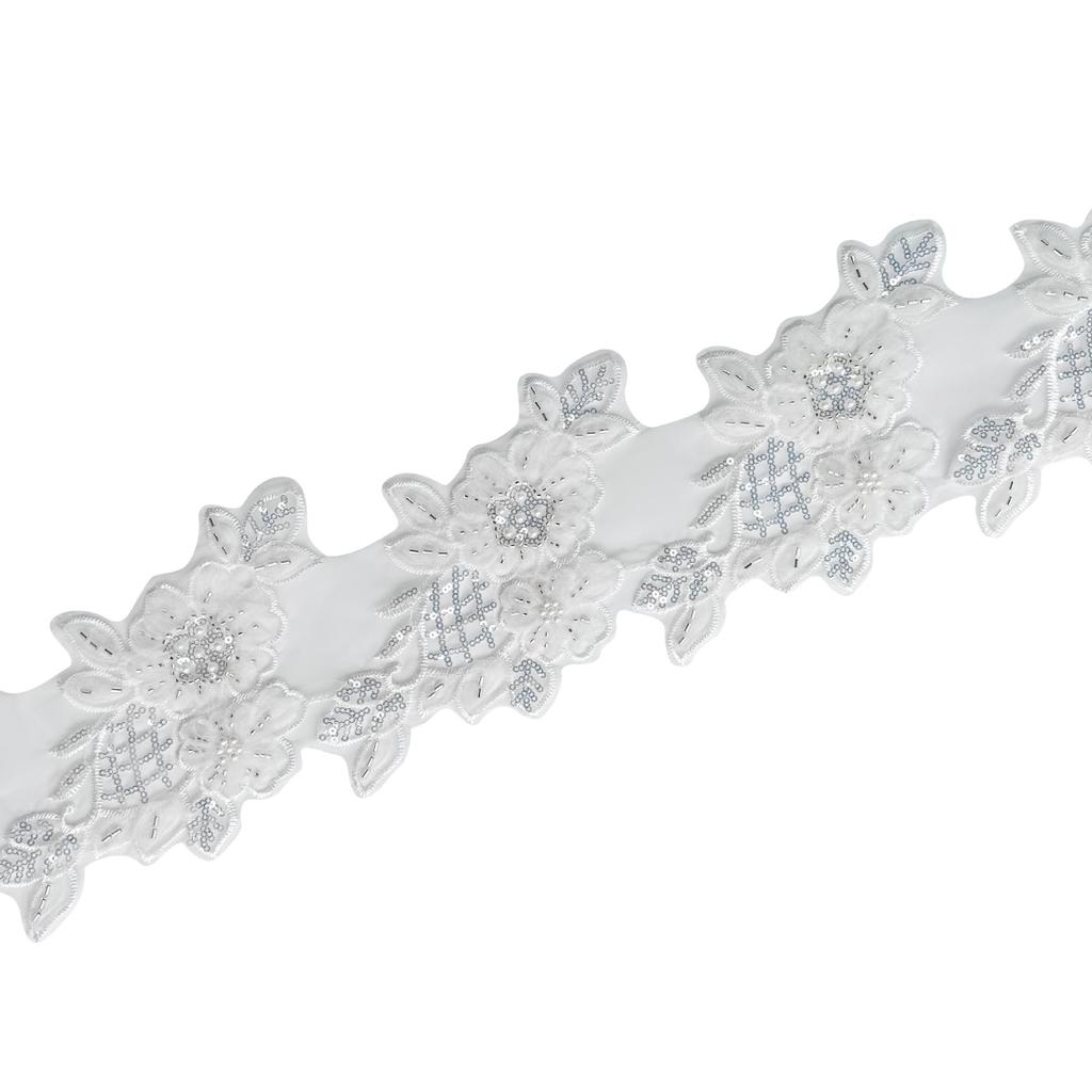 Colored Lace Eugen Dress Beaded Sequins Flowers Barcode Clothing Dress Wedding Dress Decorative Lace