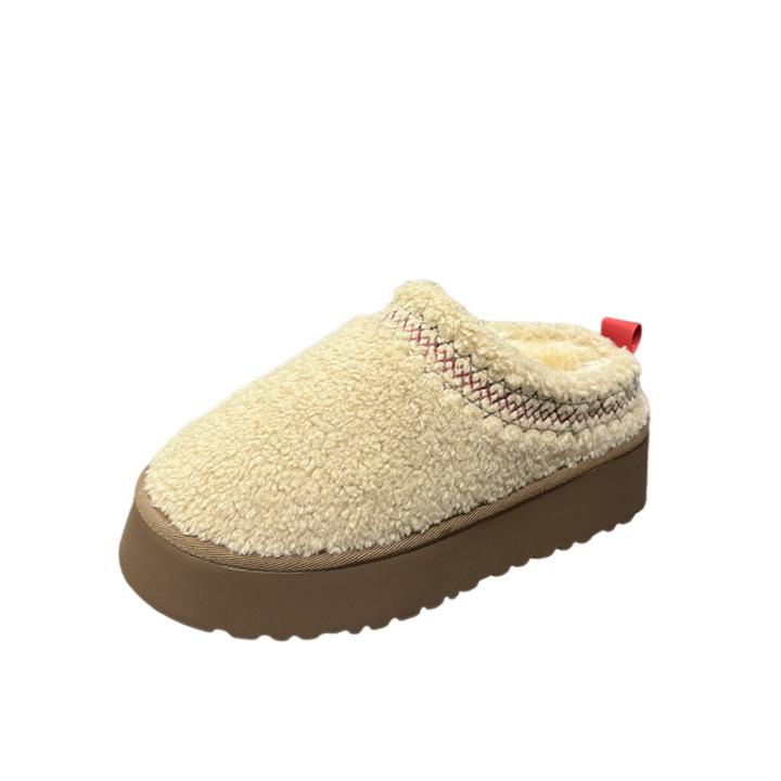 

Женские зимние ботинки на толстой подошве, с внутренней танкеткой, из цельной кожи с шерстяным велюром, нескользящие 40 хаки