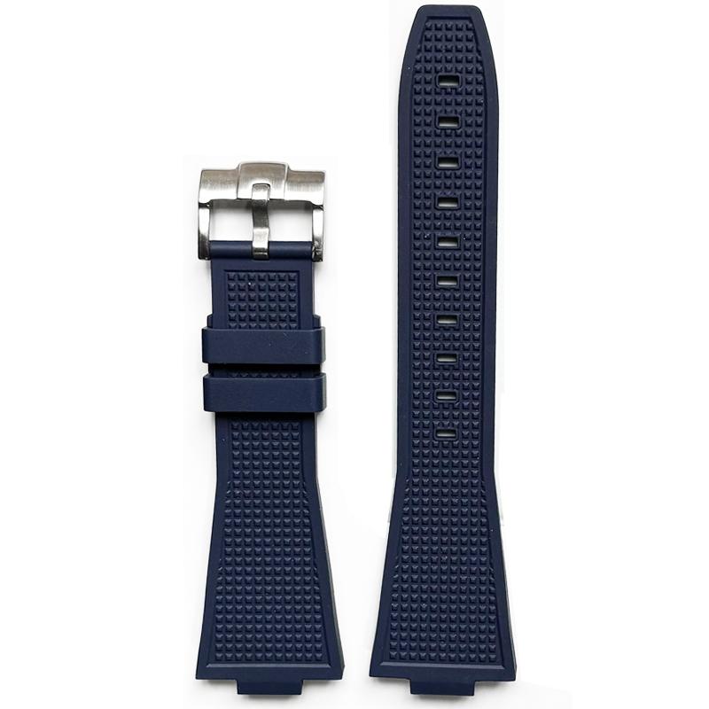 FKM Strap for Tissot PRX Series T137.407/T137.410 Super Player 40mm Convex Fluoro Rubber Quick Release Watch Band Bracelet 12mm