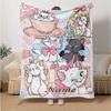 Custom 1pc Artemis Cats Tea Party Blanket, Soft And Comfortable Blanket, Casual Warm, Camping Travel Blanket, Birthday Gift Q910115