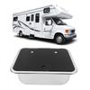 RV Sink Square 15.2 X 11.2 X 5.44in Single Bowl Stainless Steel Sink with Tempered Glass Lid and 40mm Drain Hole