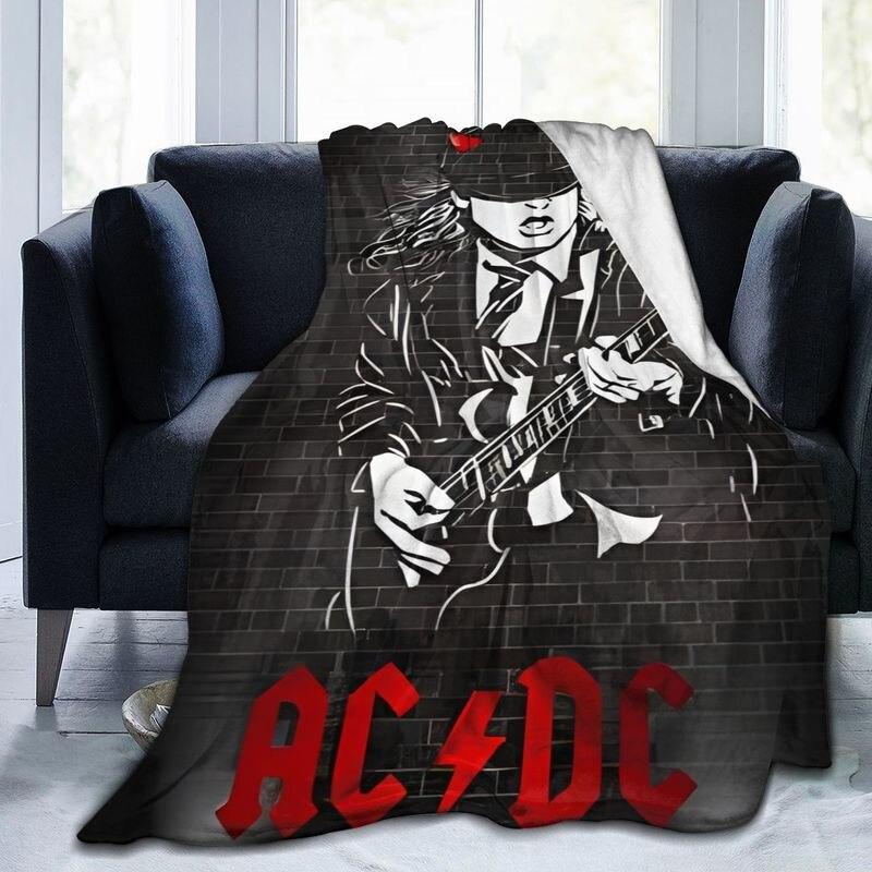 Nová 3D tištěná deka AC/DC Rock Band, měkká flanelová přikrývka, teplá sherpa deka pro všechna roční období, na postele, pohovku, do kanceláře