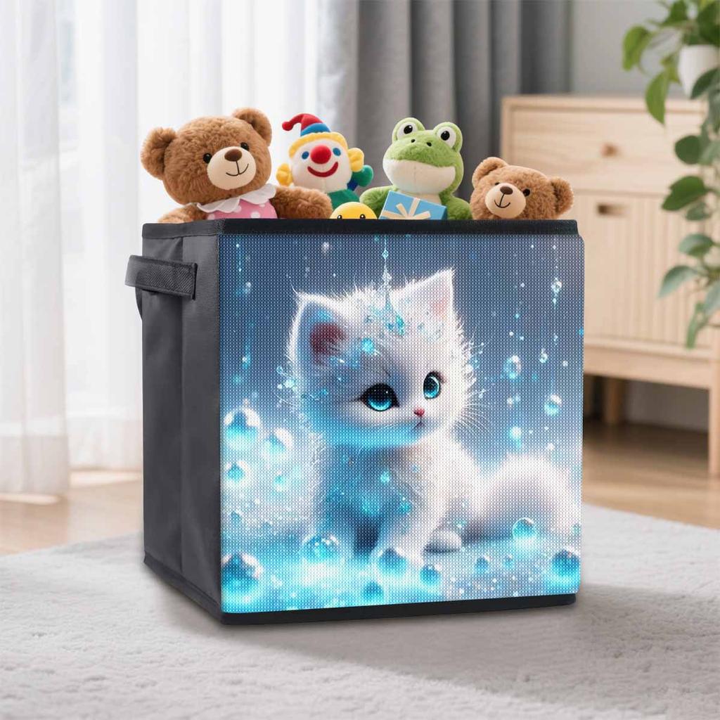 Cute little cat 5D Diamond Painting Storage Basket Full Round Drill Mosaic Diamond Embroidery Cross Stitch Kits Home Decor Home Decor