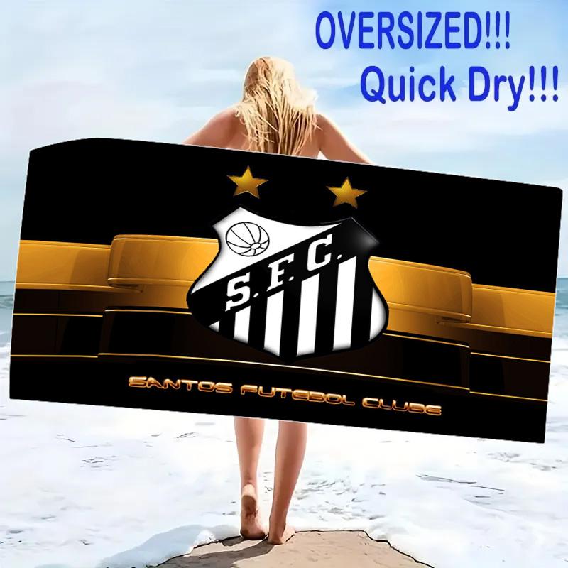 Santos FC Logo Print Beach Towel, Large Soft Quick Dry Towel for Beach Camping Swimming