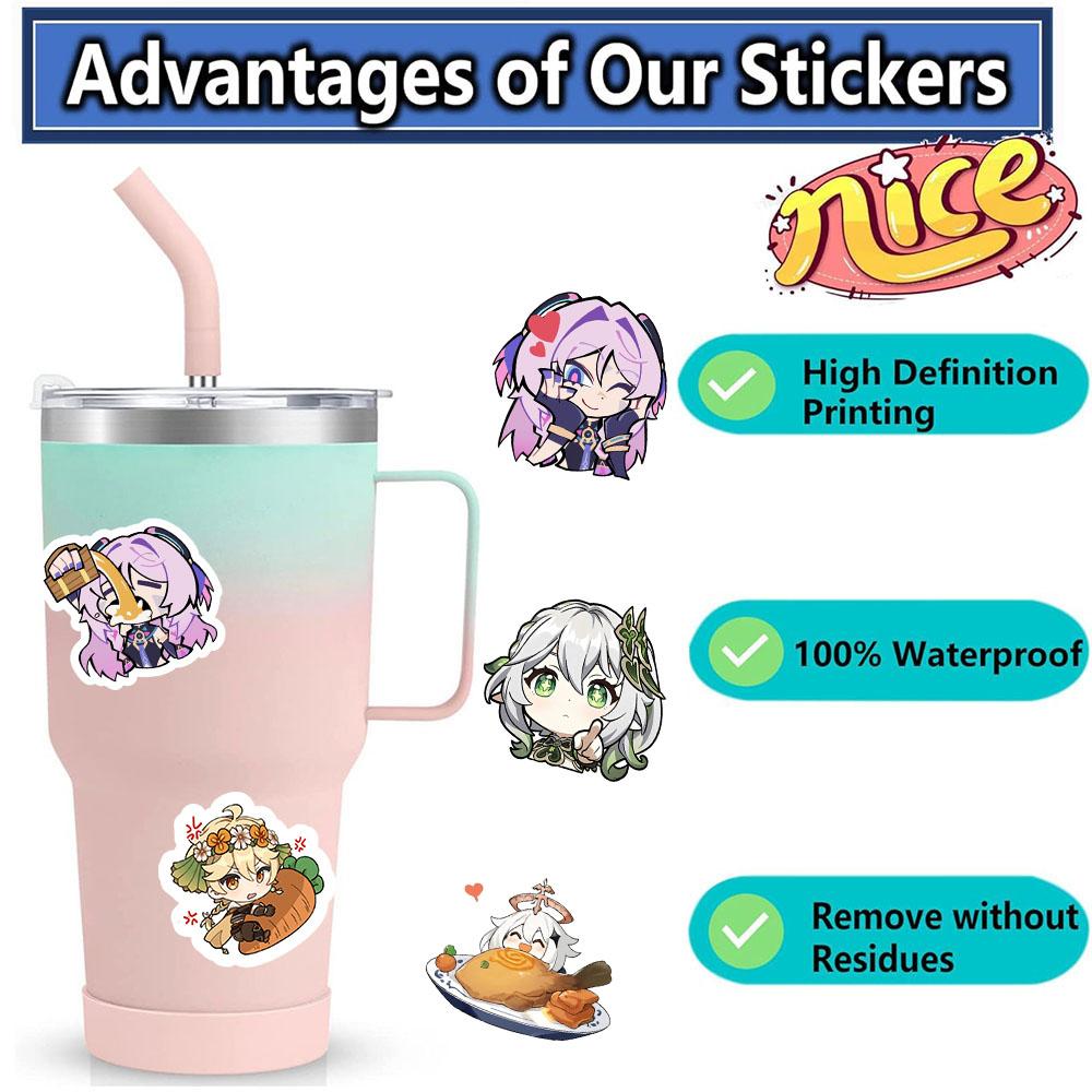 Cute Genshin Impact Stickers (50/100/200 Pieces) - Perfect for Laptops Anime/games Luggage Guitars and More A Must-have for Game Lovers!