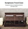 Retro Genuine Leather Eyeglasses & Sunglasses Storage Case – Handmade Six-Pair Organizer