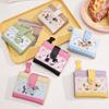 Ultra Thin Embroidery Sausage Dog Wallet Purse Coin Pouch Simple Card Bag  Card Storage Bag