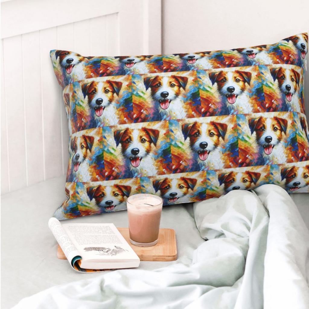 Kromfohrlander Dog Jack Russell Terrier Acrylic Rectangle Pillowcase Cushion Cover Decorative Bedroom Home Comfort Throw Pillow