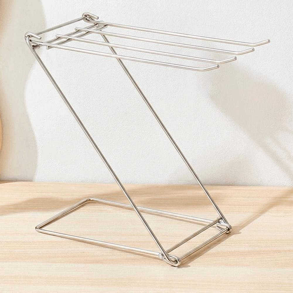 4 Rods Kitchen Cloth Drying Rack Stainless Steel Towel Storage Organizer Narrow