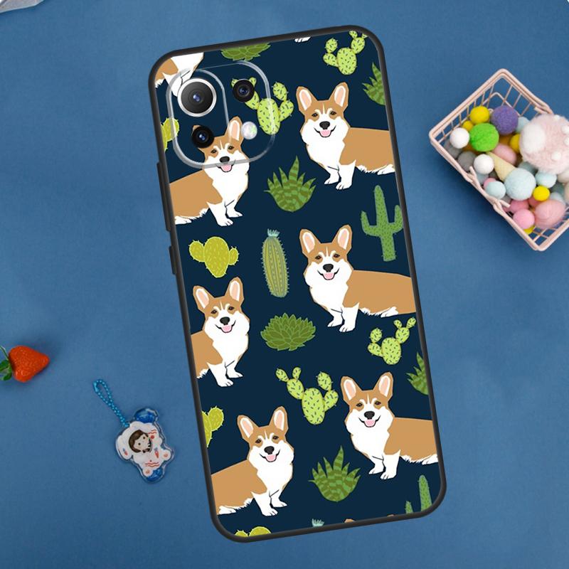 Cartoon Corgi Dog Case For Xiaomi 11T 12T 13T 14T Pro 13 14 15 Ultra POCO X7 Pro X3 X5 X6 M6 F5 F6 Pro Cover
