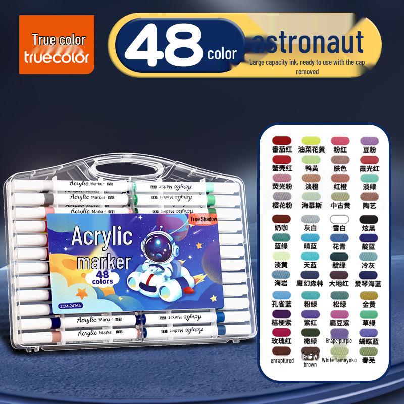 True Color Soft Tip Acrylic Marker Pens - Non-Bleeding, Stackable, Hand-Painted Graffiti & Watercolor Art Pens for Students