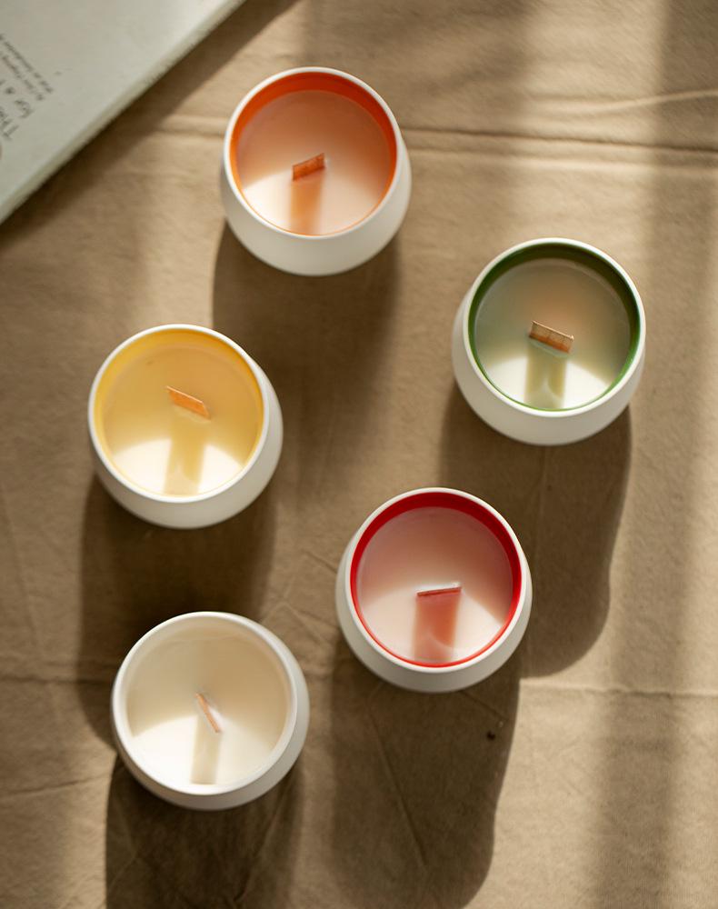 High-Grade Colored Ceramic Candle Cup - Simplistic DIY Aroma Soy Wax Container