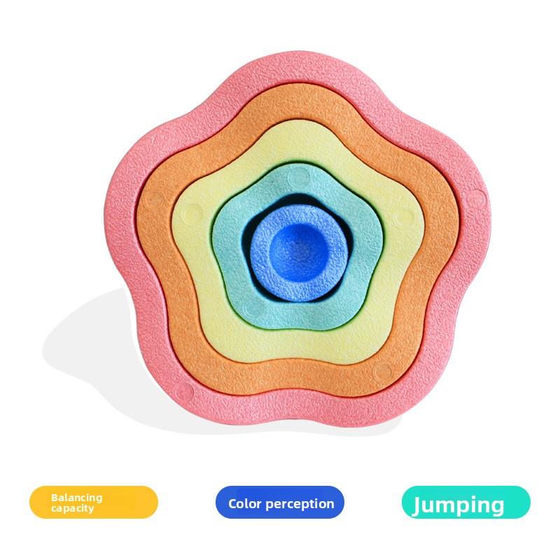 Kids Balance Stepping Stones Sensory Toys for Toddlers, EPP Rainbow River Stones Set for Early Education and Balance Training