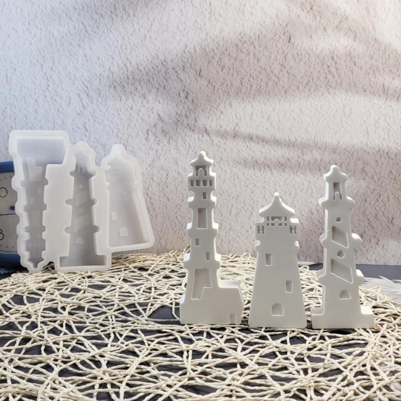 3D Lighthouse Silicone Molds for Candle Soap Making Epoxy Resin Silicone Molds Cement Gypsum Silicone Molds M68E