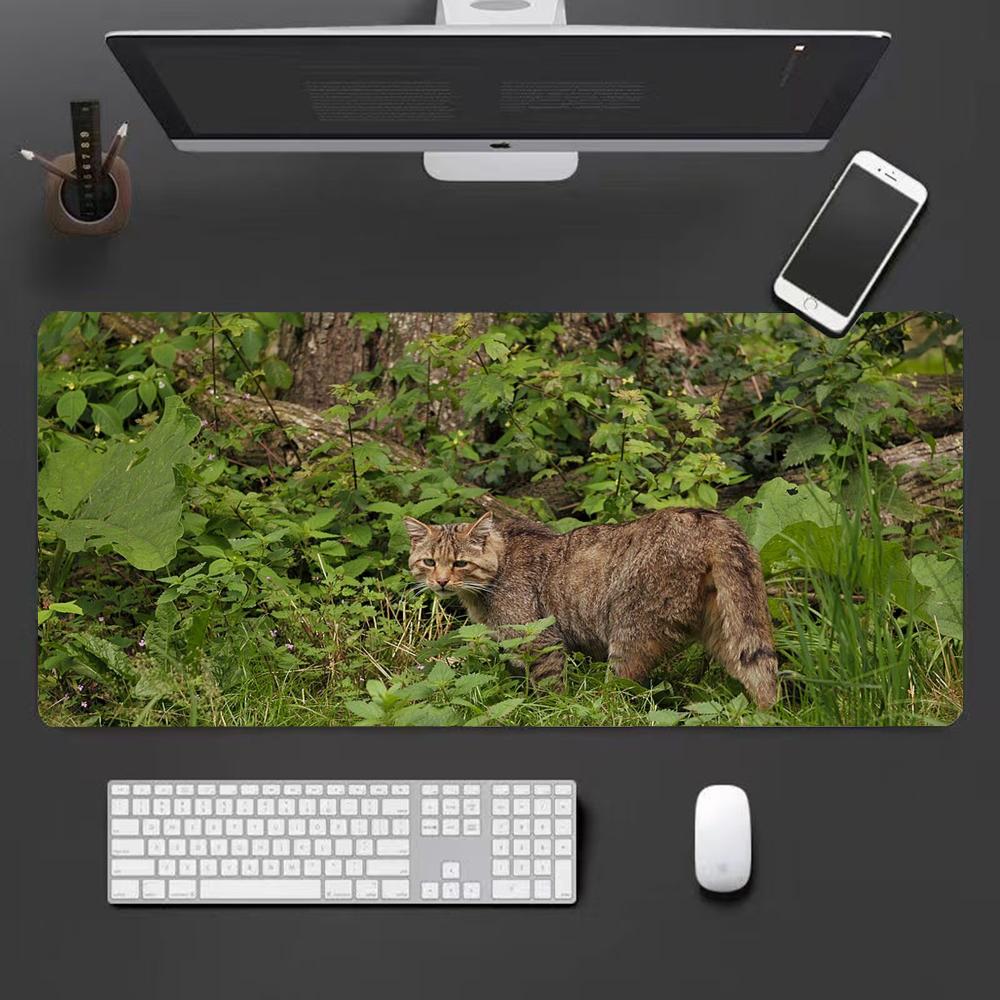 Wildkatze Mauspads großes Tastatur-Maus-Schreibtischpad rutschfeste Gummi-Gaming-Mauspad Laptop-Maus-Teppich