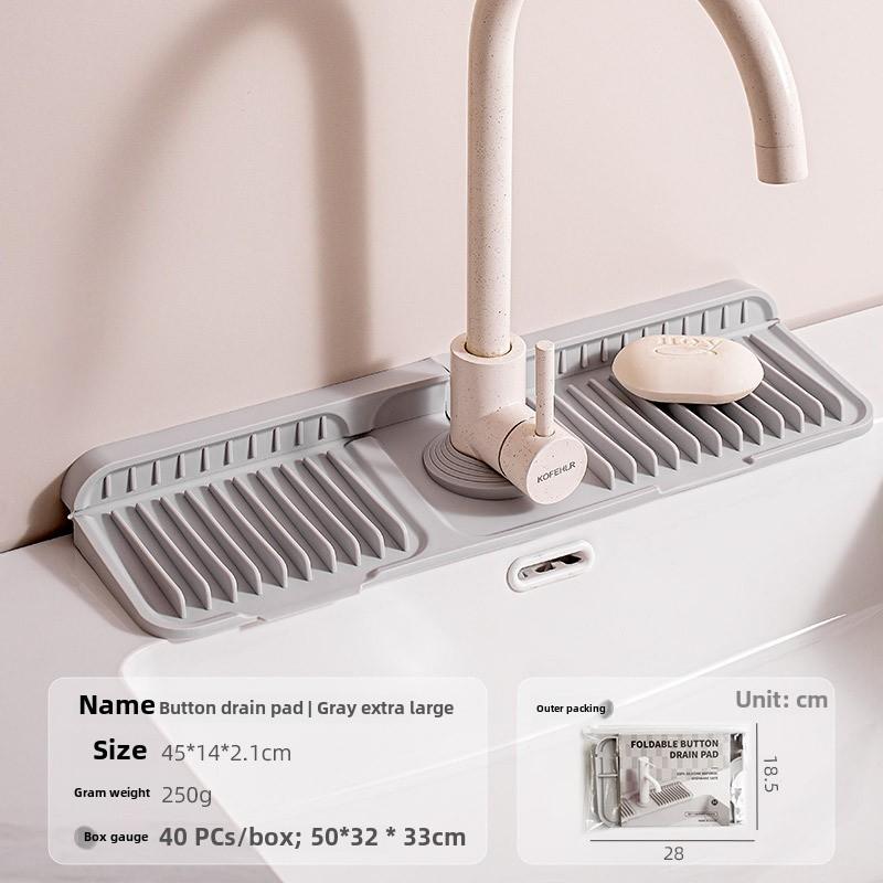 Anti-Slip Silicone Faucet Drain Mat Customizable Kitchen Sink Storage Solution