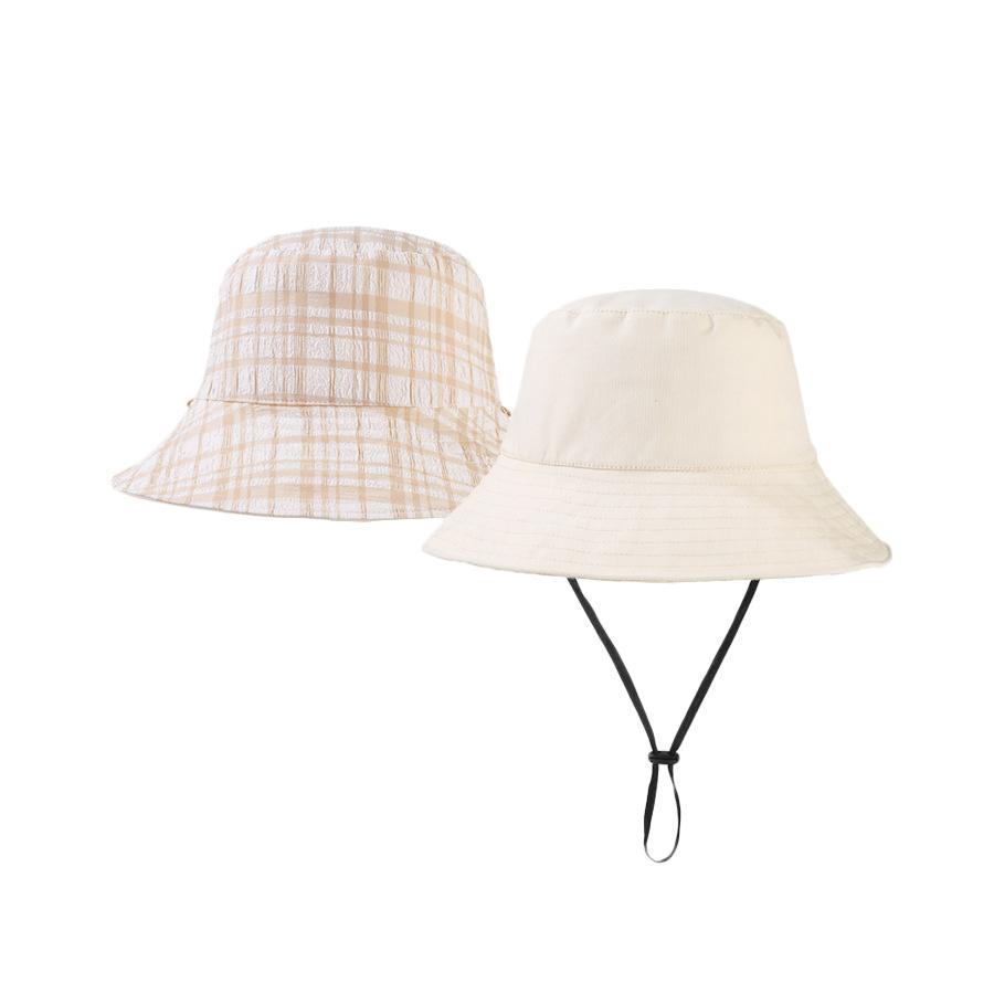 

Весенне-летняя двусторонняя рыбацкая шляпа, женская клетчатая шляпа-тазик, однотонная шляпа от солнца, студенческая шляпа от солнца бежевый