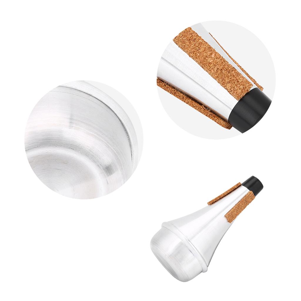 Aluminum Alloy &Cork Strip Practice Trumpet Mute Lightweight Musical Instrument Part Accessory