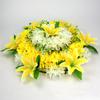 Cemetery Wreath Artificial Memorial Wreath Plastic Loop Silk Cloth Flower 50cm Diameter