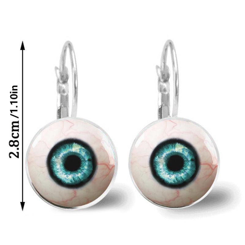 Helle Farbe Glas Cabochon Evil Eye Ohrstecker Modeschmuck Trendy Tier Auge Frauen Charms Französisch Ohrring