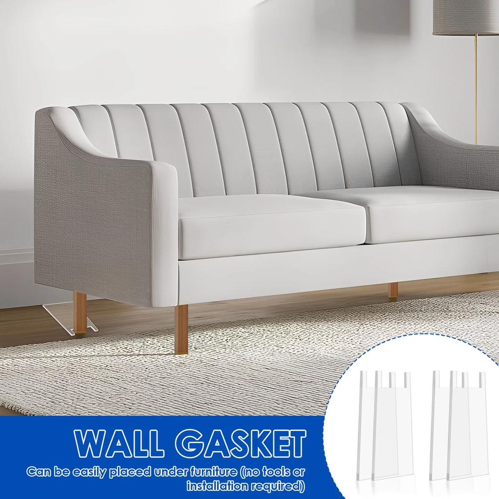 4Pcs Couch Wall Stopper Clear Acrylic Wall Spacer Bed Sofa Stopper Furniture Wall Spacer Prevents Fire Safety from Wall Outlet