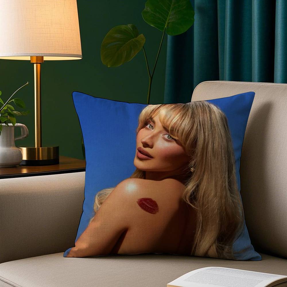 

Singer S-Sabrina C-Carpenter Pillow Case Plush Fabric Soft Pillowcase Double Sided Print Sofa Cushion Cover Throw 12x12Inch