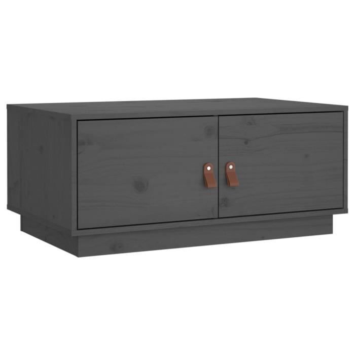 VidaXL Table basse Gris 80x50x35 cm Bois massif de pin 818252