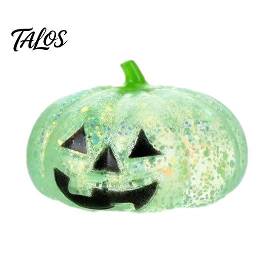 Pumpkin Shape Squeeze Toy Halloween Stress Relief Toy, Spooky Head Hand Exercise Ball Clear Glitter Sugar Ball, Party Favors