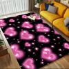 Hearts Stars Crystal Velvet Chair Mat Area Rug - Non-Slip, Floor Mat, Office Desk Chair Rugs, Bedroom Decor.Christmas Gift-1106140