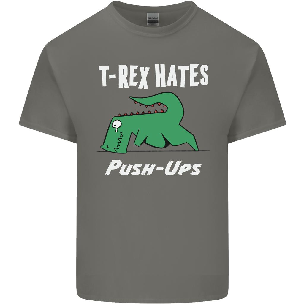 TRex Hasst Liegestütze Fitnessstudio Lustige Dinosaurier Unisex Leichtes Baumwoll-T-Shirt