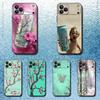A-Arizona Zielona Herbata Etui na Telefon Dla iPhone 17,16,15,14,13,12,Pro,Max,Plus,E,SE4,Air,Mini Czarne Miękkie Opakowanie