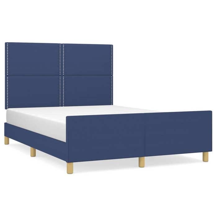VidaXL Bed Frames with Headboard Blue 140 X 200 Cm Fabric3124982