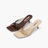Women Sandals New Style Temperament Stiletto Open Toe Roman Shoes for Women Square Head Cross Strap High Heels Sandals Women