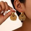 Exquisite Irregular Leaves Texture Flowers Dangle Earring for Earring Luxury Creative Polygonal Geometric Jewelry Girl Gift