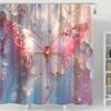 1pc Pink Glitter Butterfly Shower Curtain, Perfect Bathroom Decor for All Seasons, Shower Privacy | Digital Printed Curtain