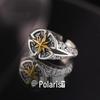 Elegante Anillo Abierto Cruz Estrella Polar – Estética Chic, Versátil y de Alta Gama