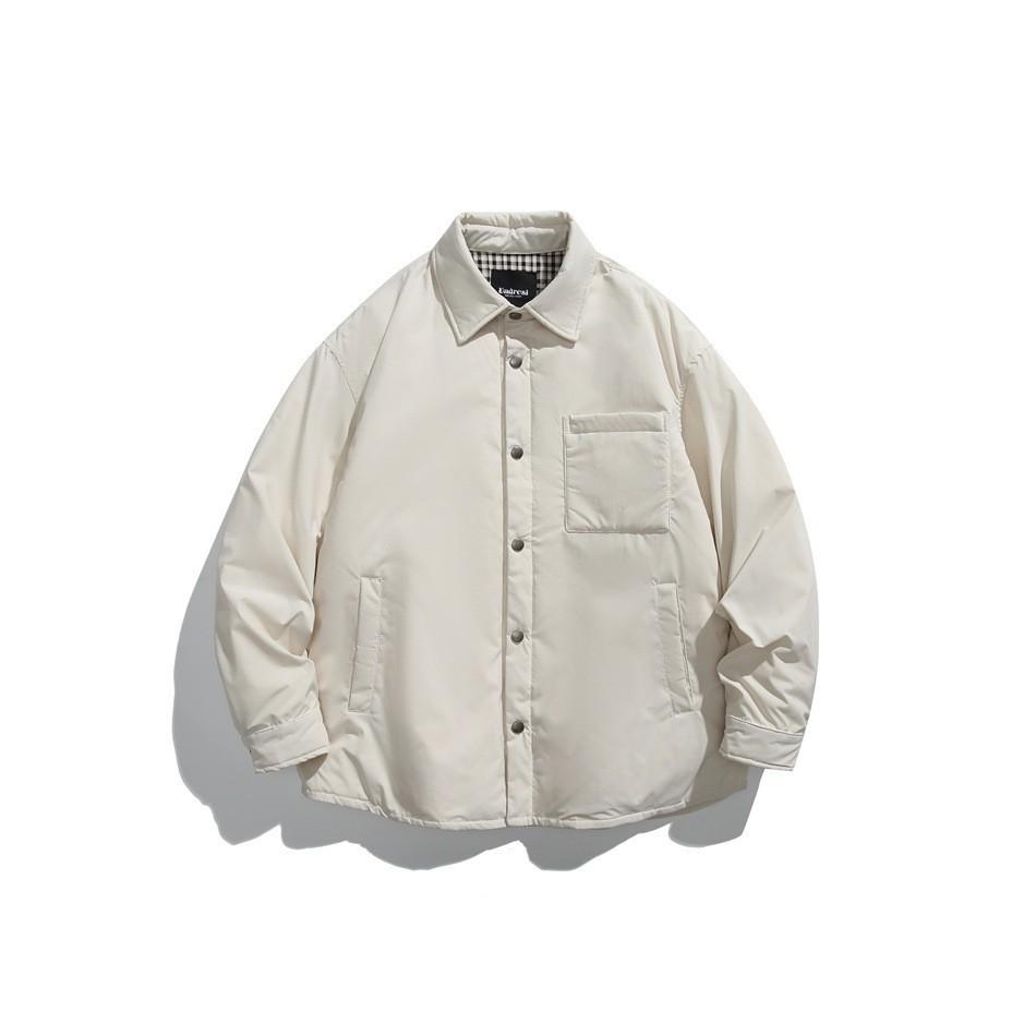 UNDREST Men's Loose Fit Winter Down Shirt Jacket, 90% White Duck Down, YR08