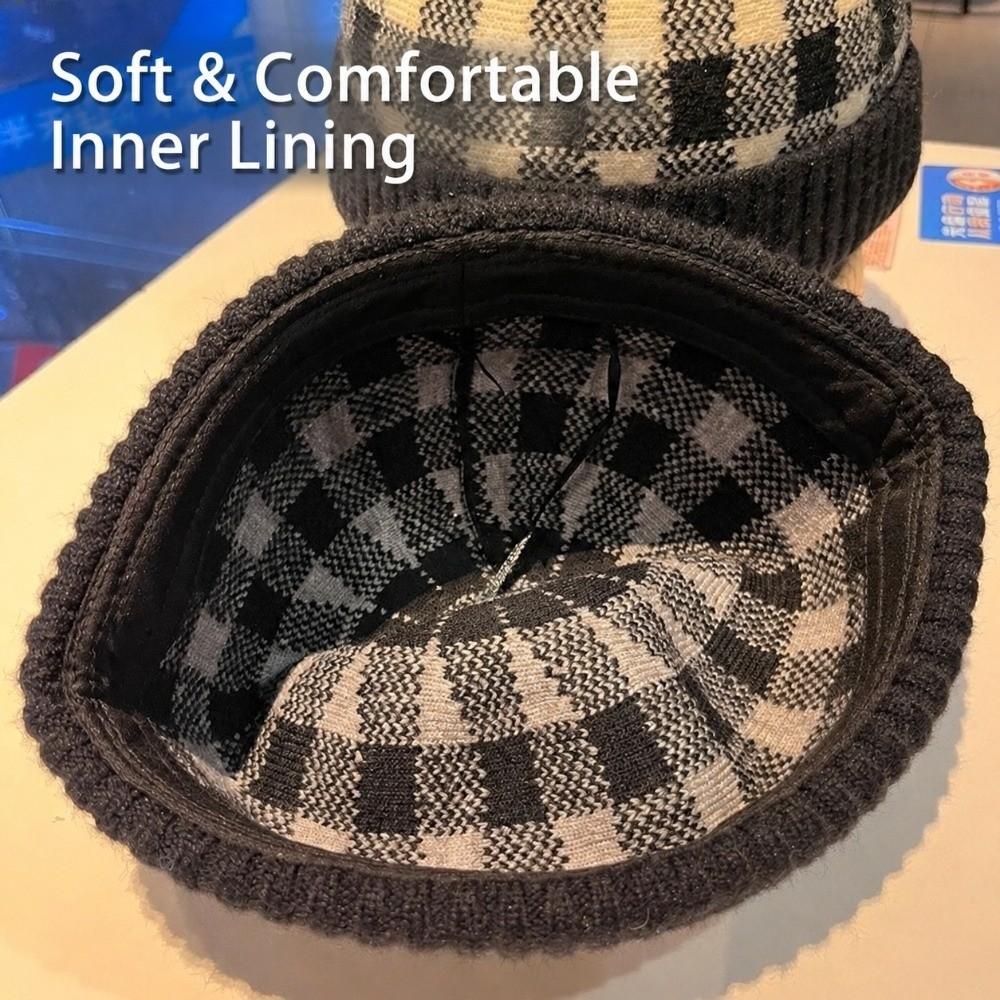 Gestreiftes Streetwear Docker-Hut Warmer Vermieter-Hut Retro Gestrickte Beanie-Mütze Unisex