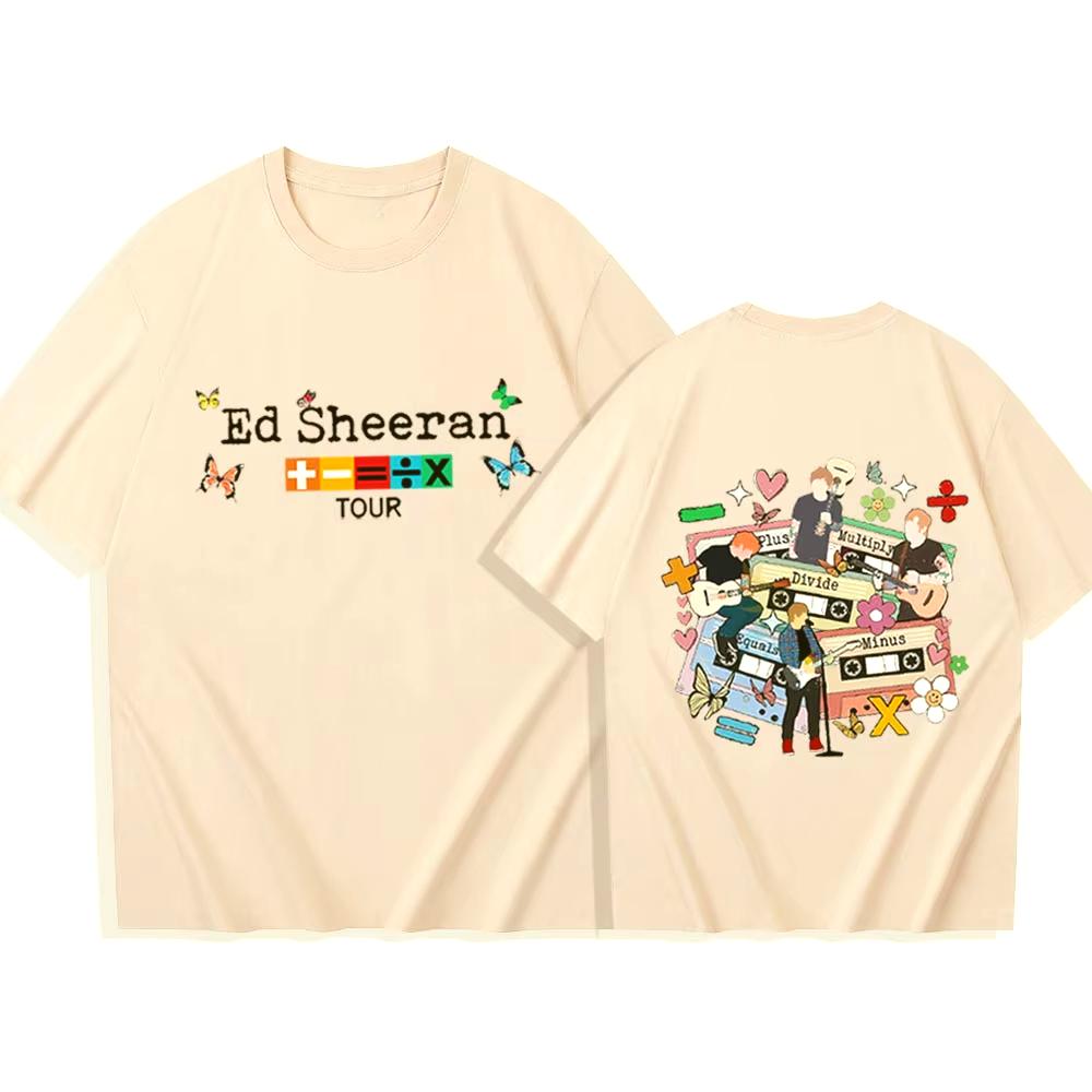 Ed Sheeran Mathematics Tour Short Sleeve T-shirt Ed Sheeran Merch Harajuku Unisex O-neck Casual Shirt