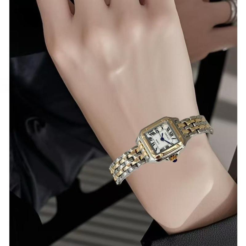 Luxusní čtvercové dámské hodinky Značka Dámské křemenné náramkové hodinky Klasické dámské hodinky Jednoduché dámské ocelové pouzdro Relogio Feminino