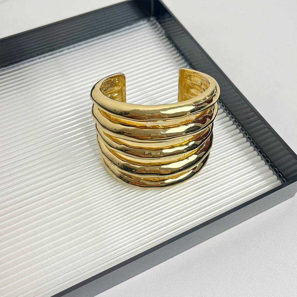 Multi-Layer Wide Hollow Coil Metal Bracelet Women's Personality Exaggerated Bracelet Simple Fashion Jewelry Accessories