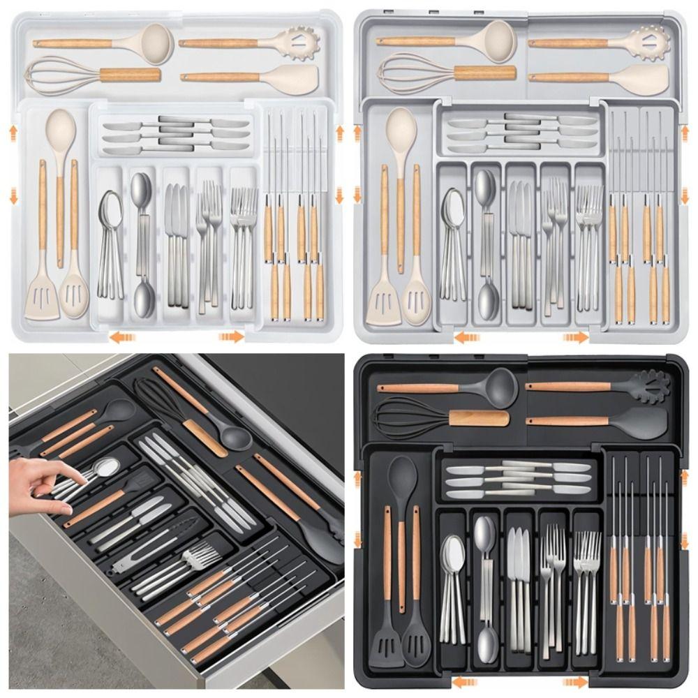 Stationery Storage Retractable Drawer Storage Box Scalable Expandable Utensil Tray  Home
